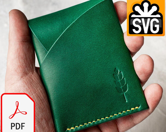 Minimalist Slim Wallet Template , DIY EDC Leather Wallet PDF Pattern